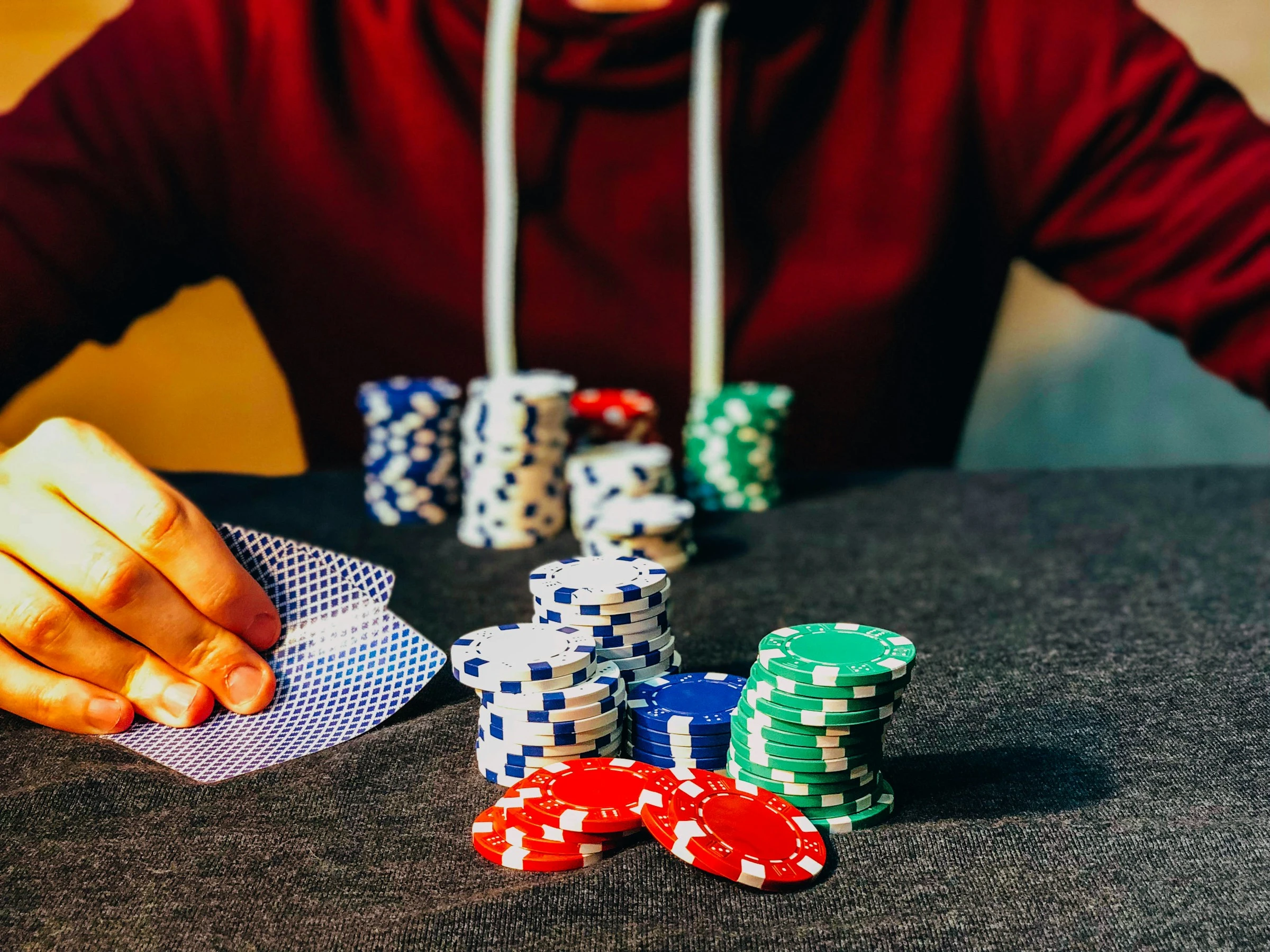 C-bet turn decision poker player stacking chips double barrel strategy Texas Holdem analysis