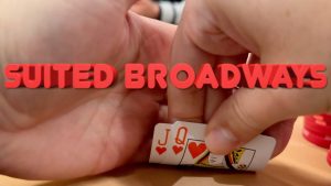 Ví dụ chiến lược poker Broadway: KQ QJ JT (bài đồng chất) trong Texas Holdem. Quyết định trong trò chơi Texas Holdem.